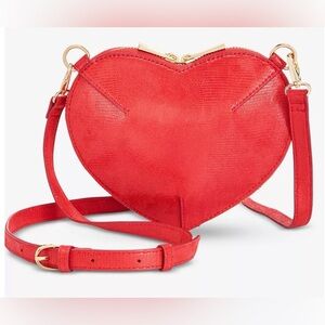 ON 34th Barrii Lizard Mini Heart Crossbody in Red